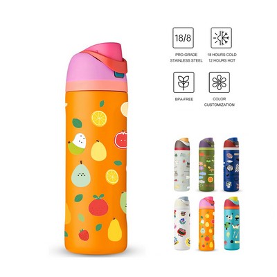 24oz Full-Wrap Printed Insulated Water Bottle