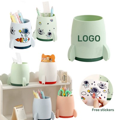 Rocket Shaped Desk Organizer Pen Holders