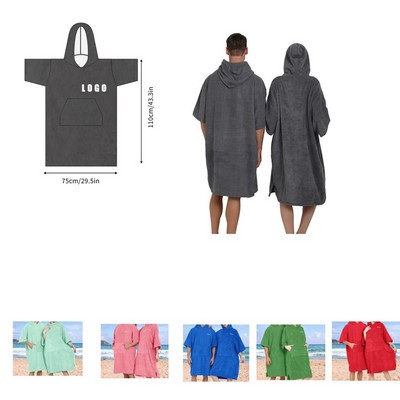 Microfiber Beach Swimming Hooded Quick Dry Bathrobe