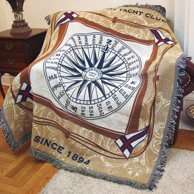Custom CottonWeave™ Tapestry Throw Blanket, USA-made. Size L.