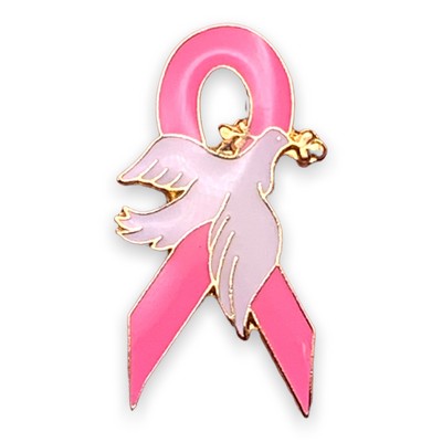 Ribbon w/Dove Awareness Ribbon Lapel Pin