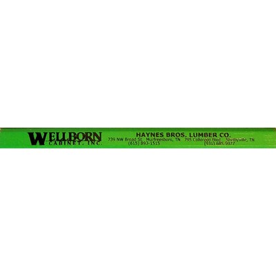 Carpenter pencil with soft, medium & hard leads available, imprinted 1 side 3 color