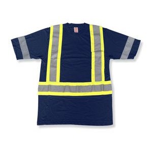 Reflective Navy Blue Cotton T-Shirt