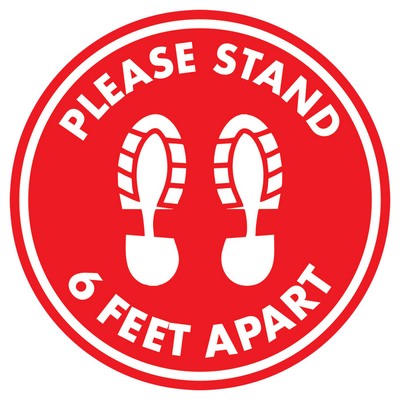 6 Feet Apart Floor Decal