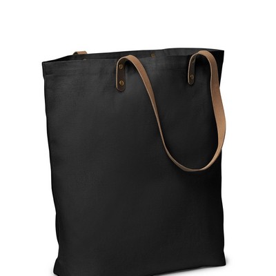 Urban Cotton Tote Bag with Leather Handles