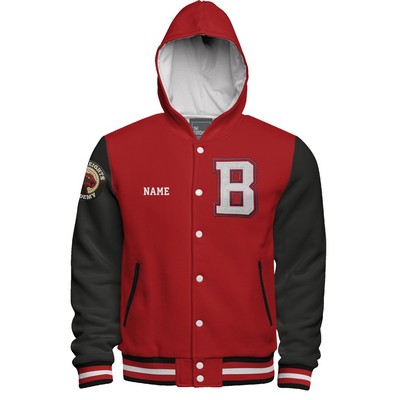Build Your Own Hooded Fleece Varsity Jacket: No Lining
