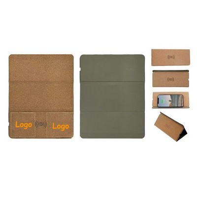 Quick-Charging Wireless Mouse Pad With Cork Fabric Case
