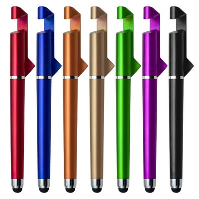 3 in 1 Stylus Touch phone bracket gel ink Pen