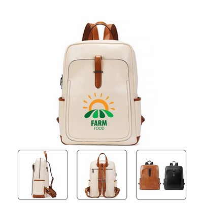 Leather Laptop Backpack For Women