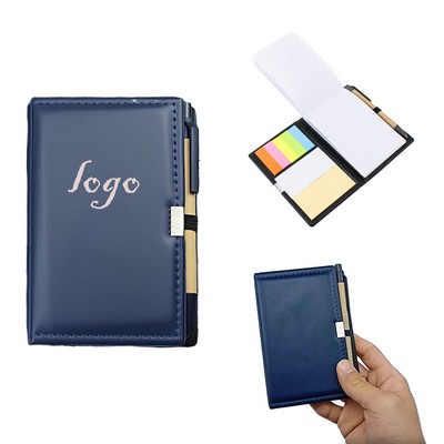 PU Cover Sticky Notes Notebook with Pen
