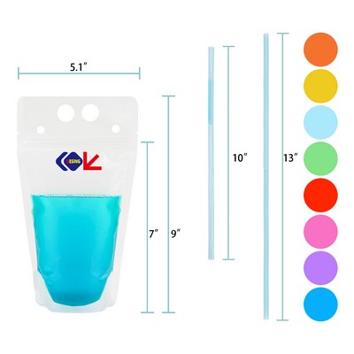 Drink Pouches with Straws Individually Wrapped 17oz Juice Drink Pouches