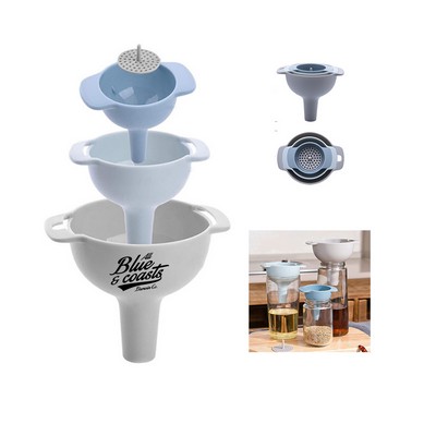 4 Pieces Kitchen Funnel with Detachable Strainer