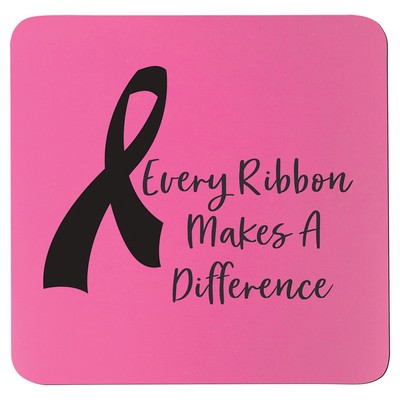 3.75" x 3.75" Square Pink/Black Silicone Coaster