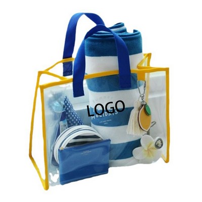 Clear Tote Bag W/ Polyester Handles