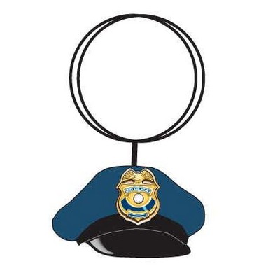 Police Cap Executive Key Chain w/Mirrored Back (2 Square Inch)