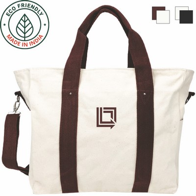 Voyager Duffel Bag Eco Friendly Canvas Natural / Maroon