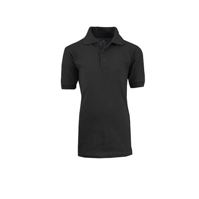 Men's Uniform Polo Shirts - Black, Large, Short Sleeve (Case of 36)