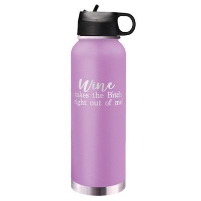 32 Oz. Light Purple Stainless Steel Water Bottle