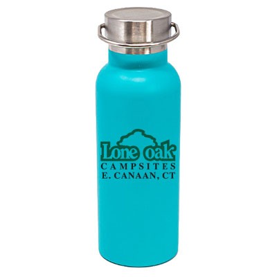 17 Oz. Caribe Matte Seafoam Vacuum Insulated Steel Double Wall Bottle w/Brushed Lid and Handle