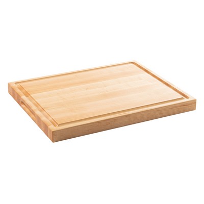 Maple butcher block with juice groove and intended handles 19x15x1-1/2
