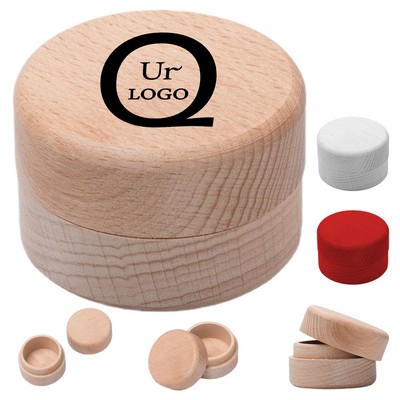 Mini Wooden Round Jewelry Gift Jar