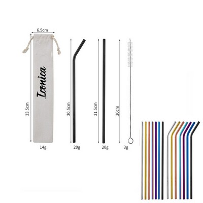 3Pcs Straw Set With Bag Packing