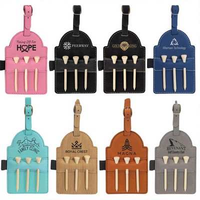 PU Leather Golf Tee Storage Pouch