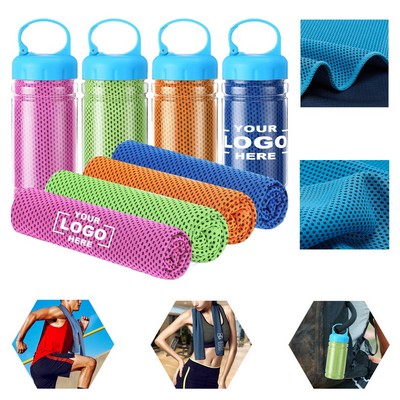 Cooling Microfiber Towel with Travel Bottle