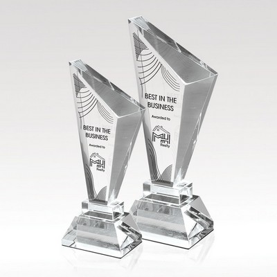 Slanted Crystal Obelisk Award 10"