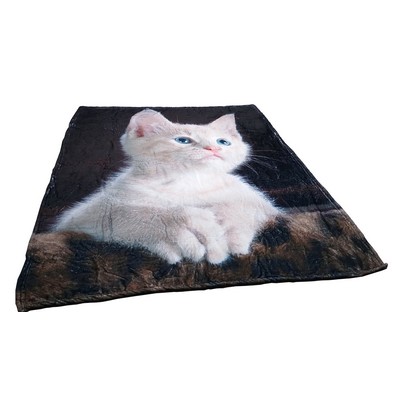 Flannel Blanket - 48"w x 60"h - (Full Color Dye Sublimated) | Decorated in the USA
