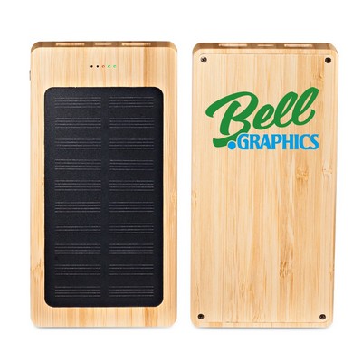 Marquette Solar Panel 8000mah Bamboo Power Bank-8000mAh