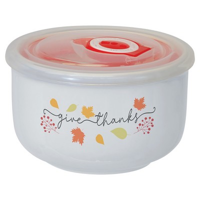 Ceramic Storage Bowl with Flexible Plastic Lid