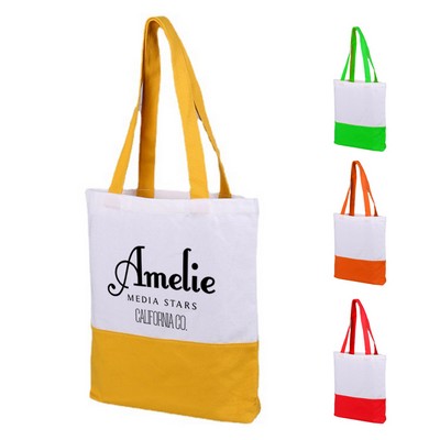 Two Tone Cotton Tote Bag