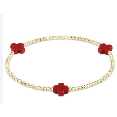 Logo Charm Beaded Bracelet