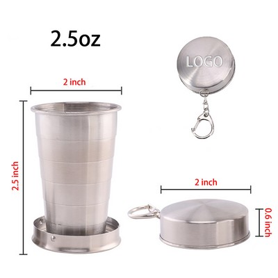 2.5oz 304 Stainless Steel Collapsible Cup