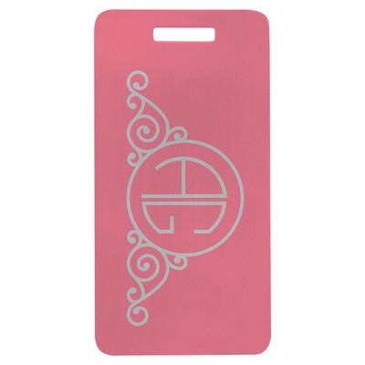 3.875" x 2" Pink Anodized Aluminum Luggage Tag