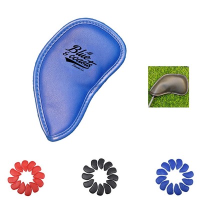 Premium Waterproof Leather Golf Iron Head Cover