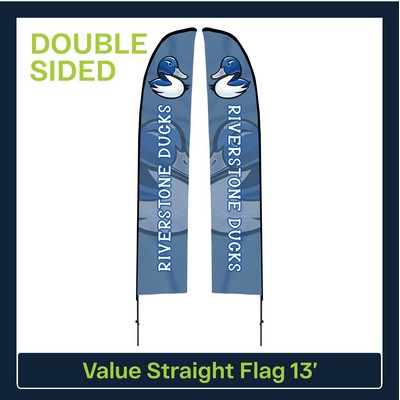 Value 13' Straight Flag - Double Sided Graphic Only