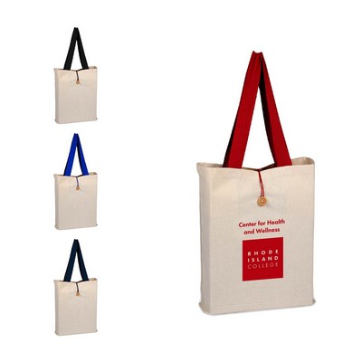 Button-Up Tote with Colored Handles