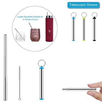 Telescope Metal Straw With Key Chain