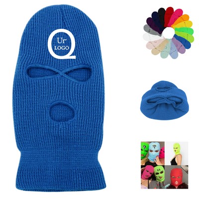 Winter Mask Knitted Hats W/ 3 Holes