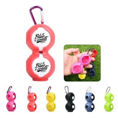 Silicone Golf Ball Holder with Carabiner