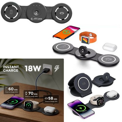 Promotek iBank® 3 in 1 Charging Station for Apple Multiple Devices, Wireless Charger
