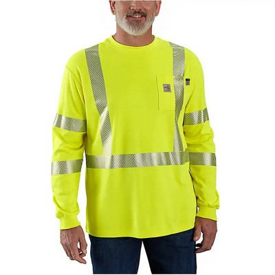6.5 Oz. Carhartt® Flame Resistant High-Visibility Force Loose Fit Midweight Long-Sleeve Class 3 Pock