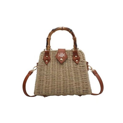 Crossbody Straw Tote