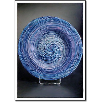 Polar Cyclone Art Glass Rondelle w/ Stand (7"x7")