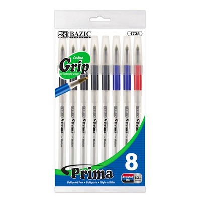Ballpoint Pens - Assorted Inks, Medium, 8 Pack (Case of 144)