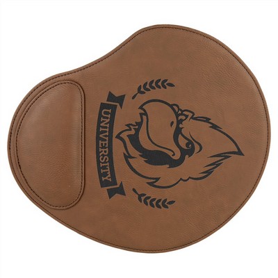 9" x 10 1/4" Dark Brown Leatherette Mouse Pad