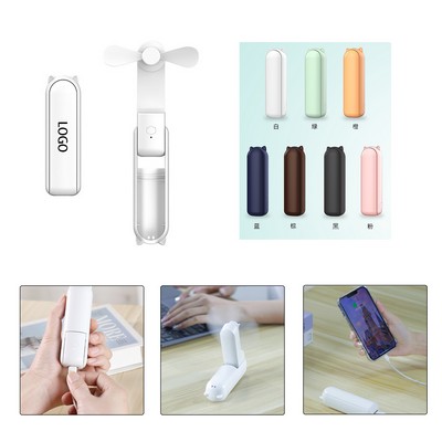 Portable Folding Fan and Power Bank Combo