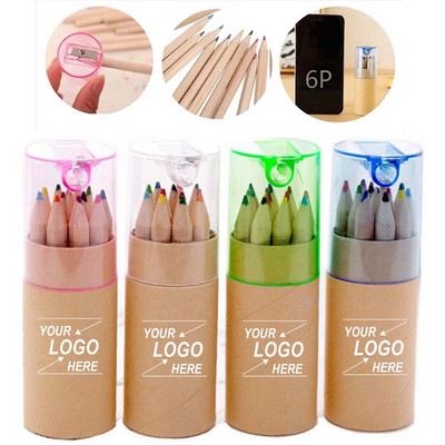 Eco-Friendly Wood Colored Pencils Set with Sharpener
